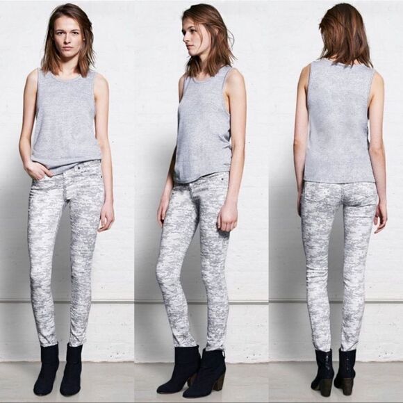 Rag & Bone Gray Camo Skinny Jeans 28 - Picture 1 of 5